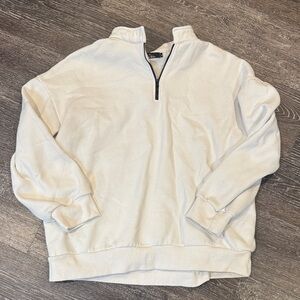Quarter Zip White Sweatshirt
